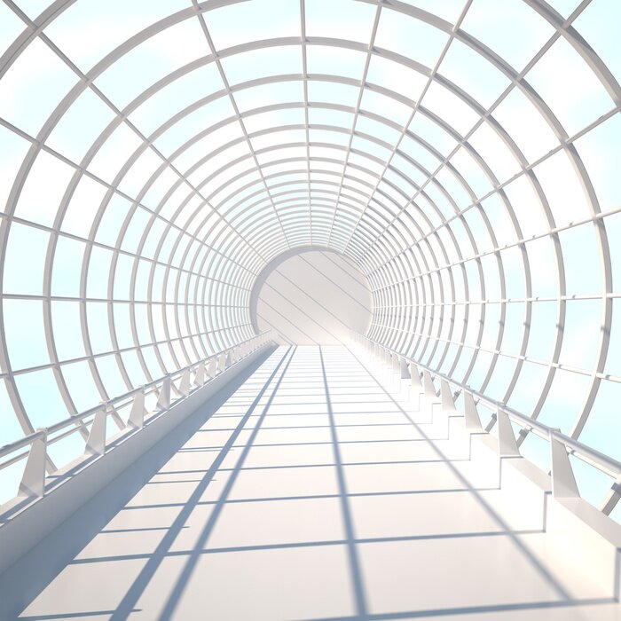 Tableau  Couloir vitré et effet de profondeur