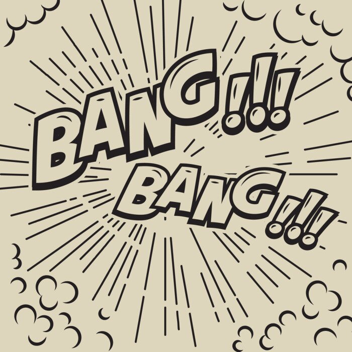 Tableau  Coup. Expression de style bande dessinée sur fond avec des lignes de vitesse. Élément de design pour affiche, carte, flyer, bannière.