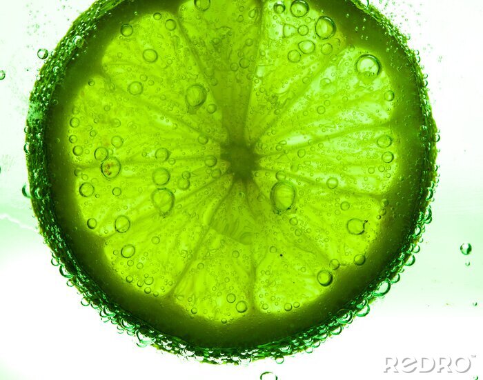 Tableau  Coupe transversale d'un fruit de citron vert