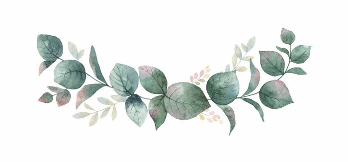 Tableau  Couronne de vecteur aquarelle avec des feuilles et des branches d'eucalyptus vert.