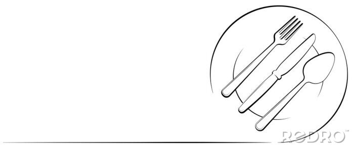 Tableau  Couverts et assiette minimalistes