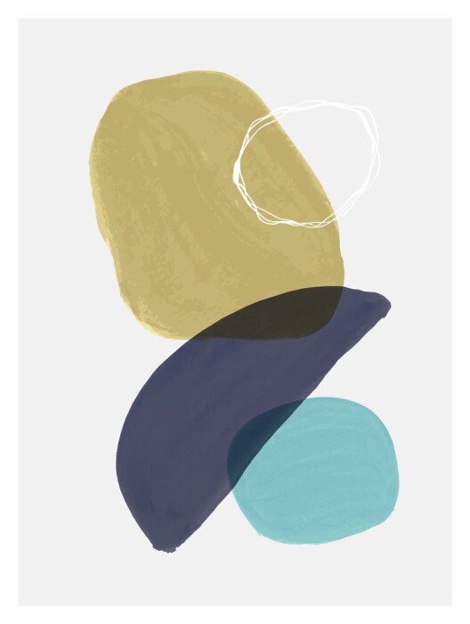 Tableau  Creative minimalist hand painted illustration for wall decoration, postcard or brochure design.