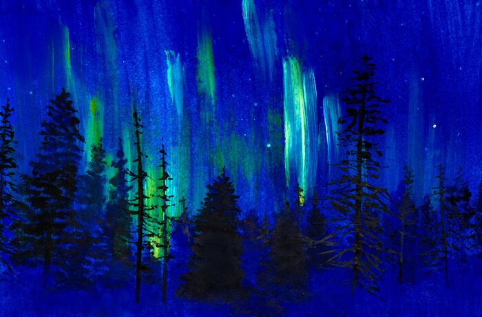 Tableau  Crépuscule et Northern Lights
