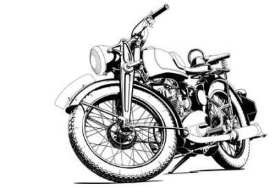 Tableau  Croquis d&#39;une moto ancienne