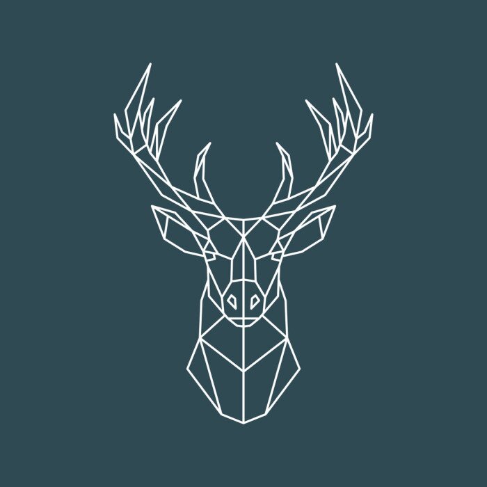 Tableau  croquis de cerf géométrique