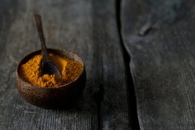 Curry, poudre, bois, surface