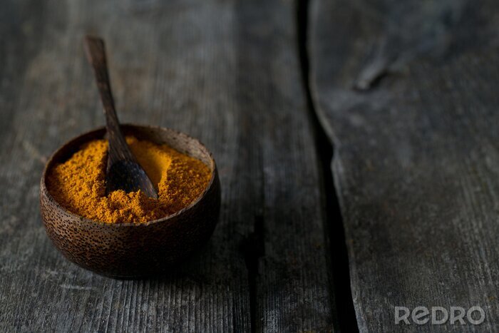 Tableau  Curry, poudre, bois, surface