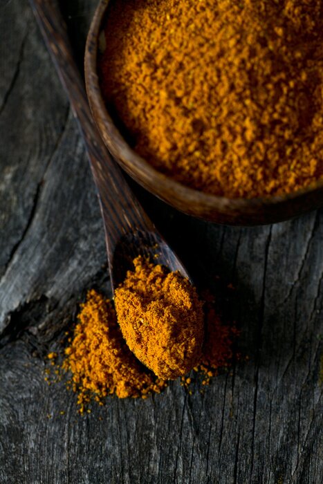 Tableau  Curry, poudre, bois, surface