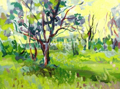 Tableau  D'origine paysage peinture à l'huile avec l'arbre