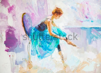 Tableau  Danse ballerine et aquarelle