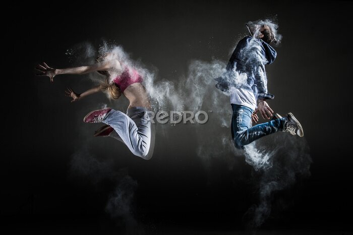 Tableau  Danse dans un nuage de poudre colorée