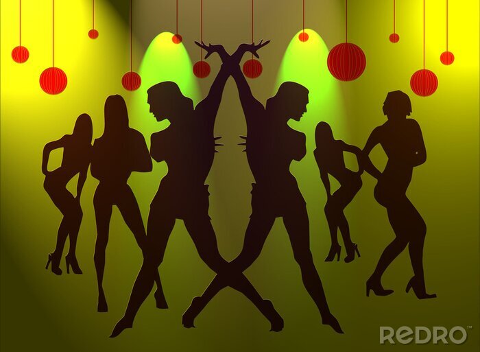 Tableau  danse des filles sexy de nouvelles années