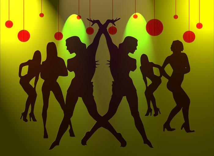 Tableau  danse des filles sexy de nouvelles années