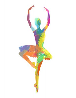 Danseuse de ballet couleur abstraite