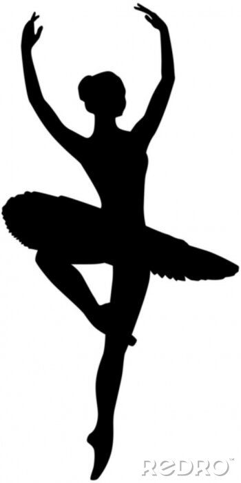 Tableau  Danseuse de ballet sur fond blanc abstrait