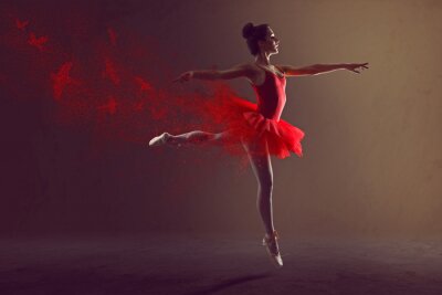 Danseuse de ballet tonalité rouge