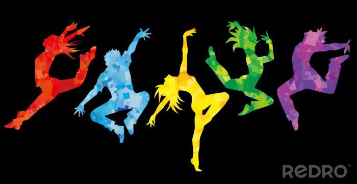 Tableau  Des femmes et des hommes qui dansent, motif abstrait