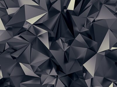 Des formes géométriques métalliques créent un motif 3D