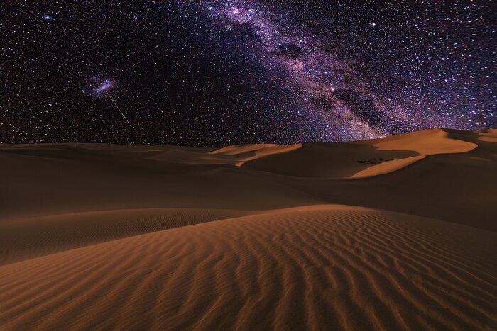 Tableau  Des vues incroyables sur le désert du Sahara sous le ciel étoilé de la nuit.