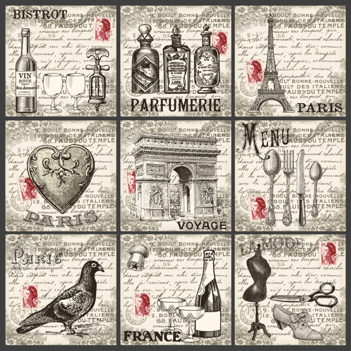 Tableau  Dessin avec un motif de Paris