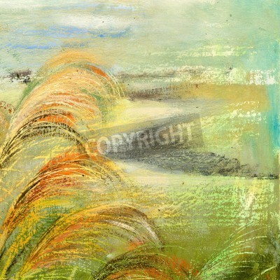 Tableau  Dessin fond de fleurs sauvages