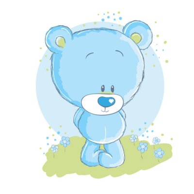 Dessin mignon d'ours bleu pour des enfants
