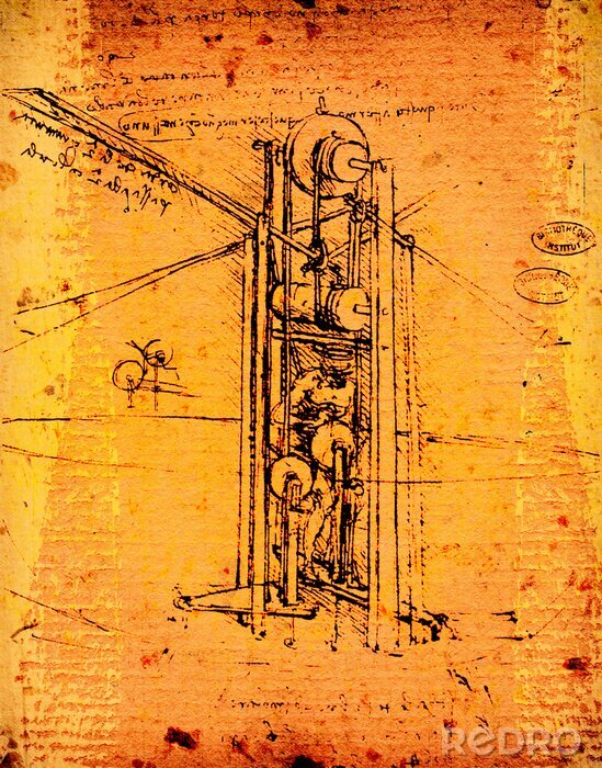 Tableau  Dessin technique de Léonard de Vinci