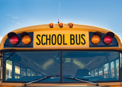 Tableau  Devant, vue, jaune, école, autobus