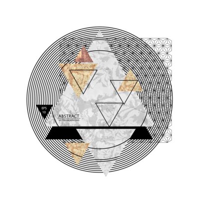 Disque vinyl abstrait avec triangles