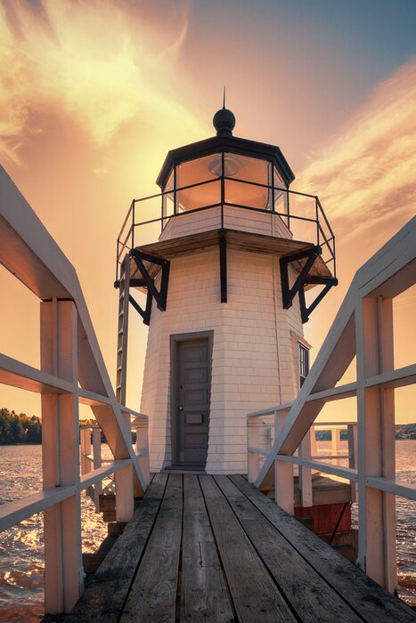 Tableau  Doubling, Point, phare, Maine, USA