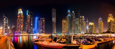 Tableau  Dubai Skyline par nuit