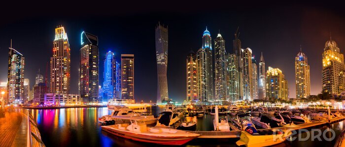 Tableau  Dubai Skyline par nuit