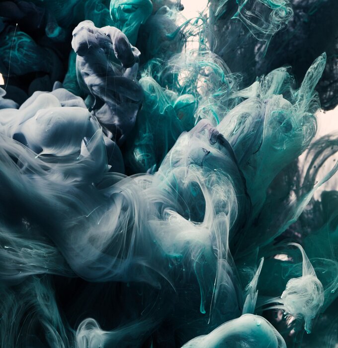 Tableau  Dynamique des couleurs turquoise