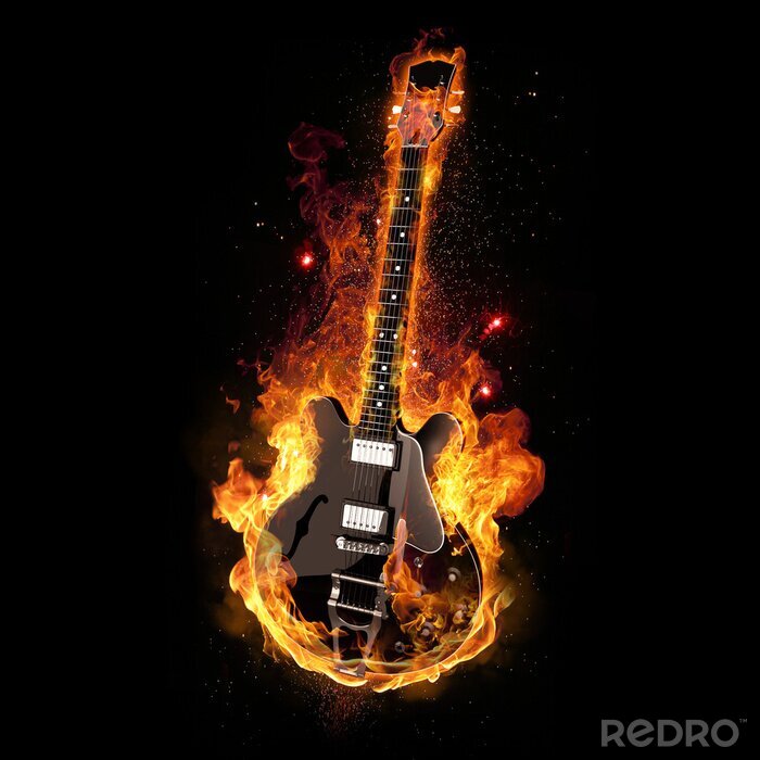 Tableau  E Guitare sur le feu