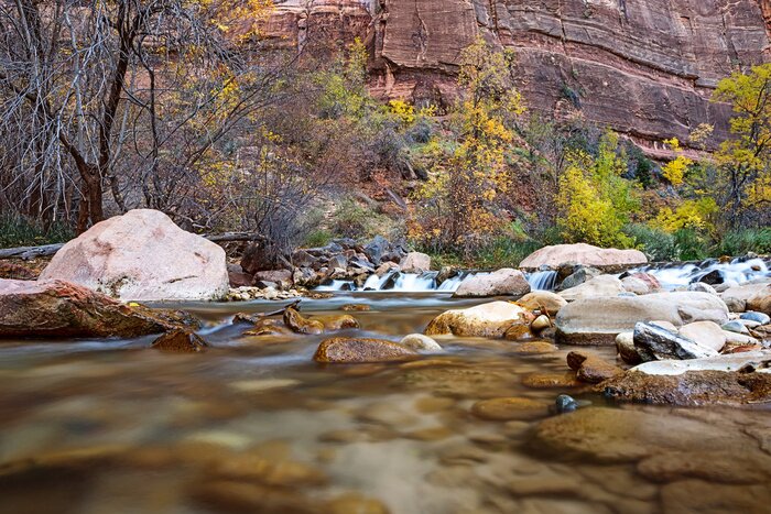 Tableau  Eau, couler, par, vierge, rivière, zion, national ...