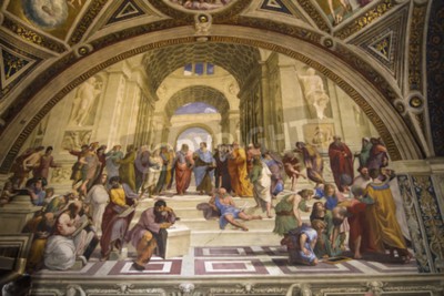 Tableau  École d'Athènes par Raffaello sanzio vatican city rome