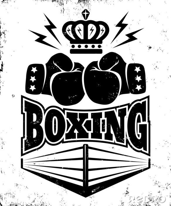 Tableau  Emblème vintage pour la boxe.