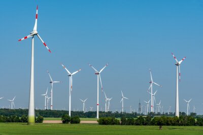 Tableau  Éoliennes dans un paysage très dégagé en Allemagne
