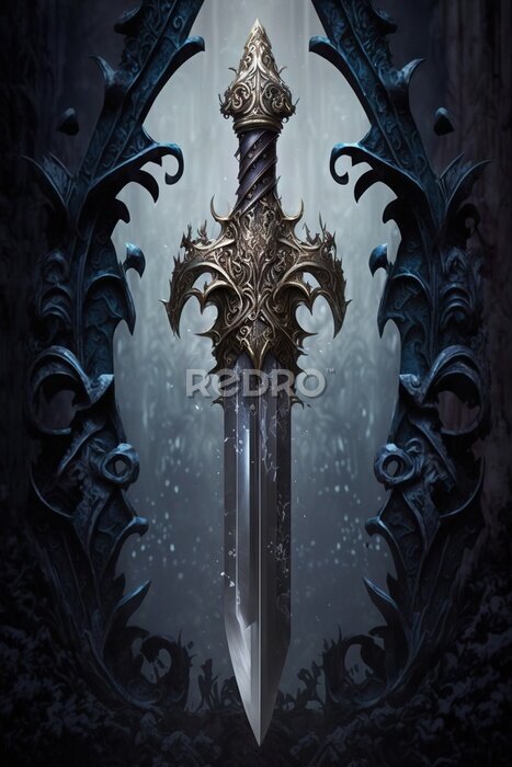 Tableau  Épée en acier fantastique