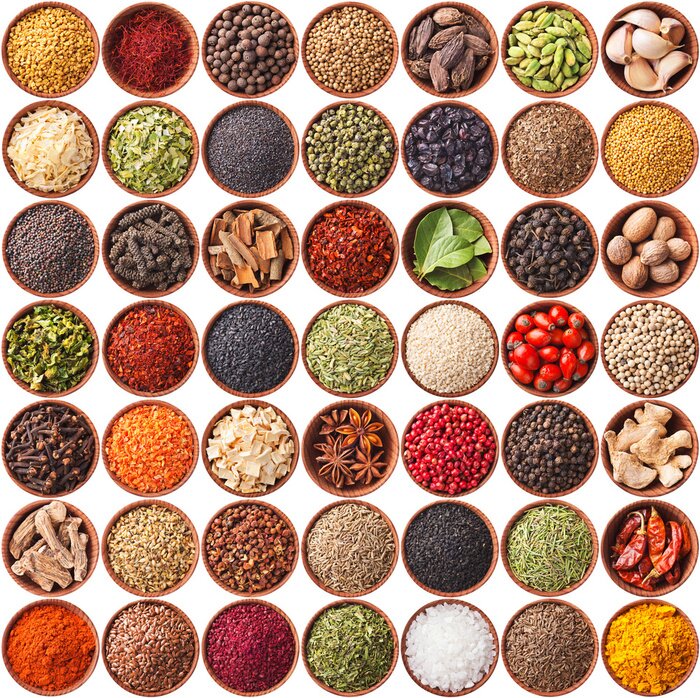 Tableau  Épices du monde dans de petits bols