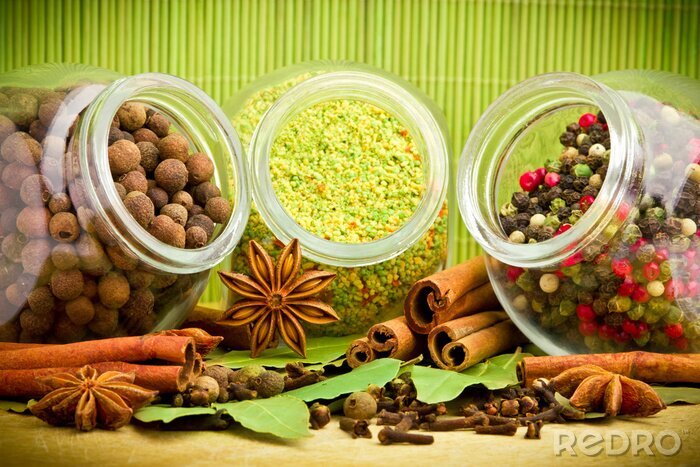 Tableau  Épices en bocaux