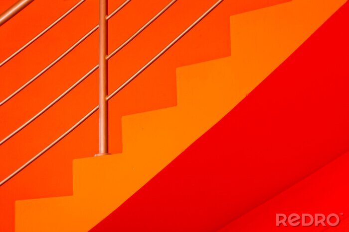 Tableau  escalier orange sur fond orange