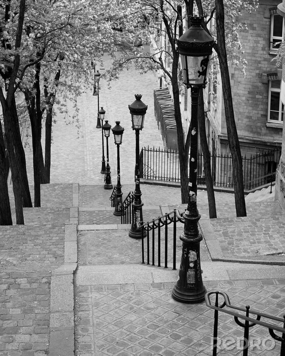 Tableau  Escaliers de Montmartre aux lanternes