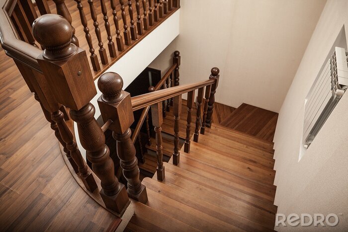 Tableau  escaliers en bois