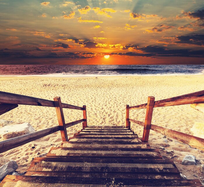 Tableau  Escaliers menant à la plage