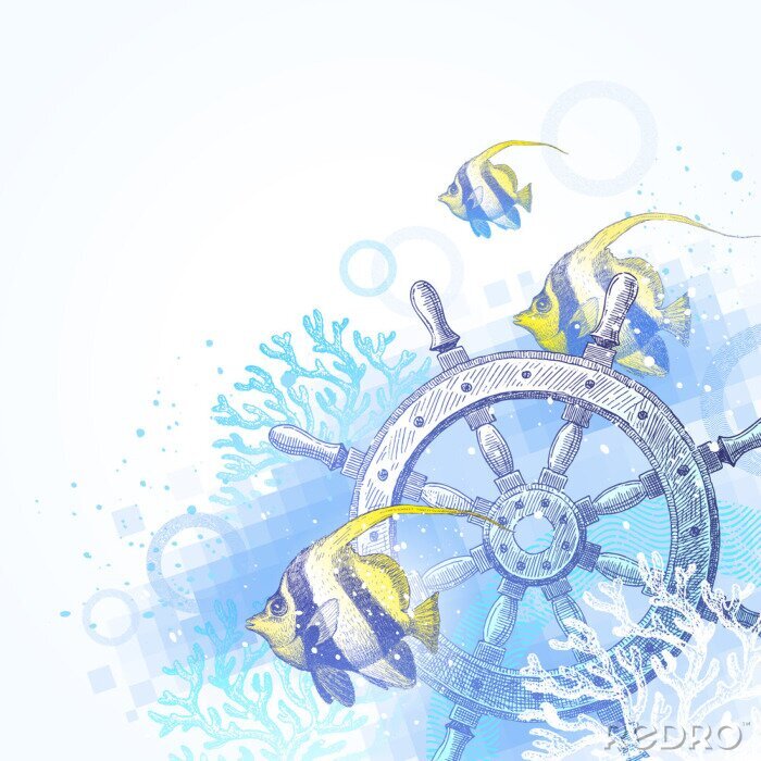 Tableau  Esquisse de la barre d'un navire