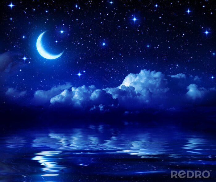 Tableau  Étoiles et ciel se reflétant dans l'eau