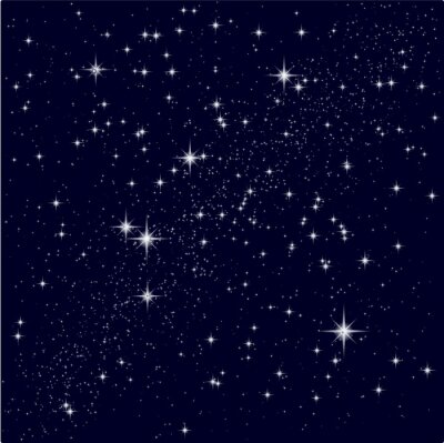 Tableau  Étoiles et galaxie sur fond sombre