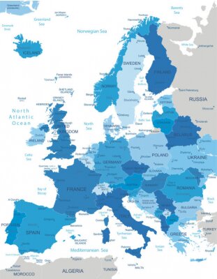 Europa-hautement carte détaillée.