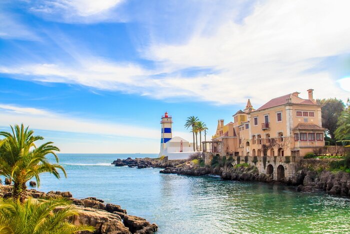Tableau  Farol de Santa Marta et le musée municipal, Cascais, Lisbonne, Portugal